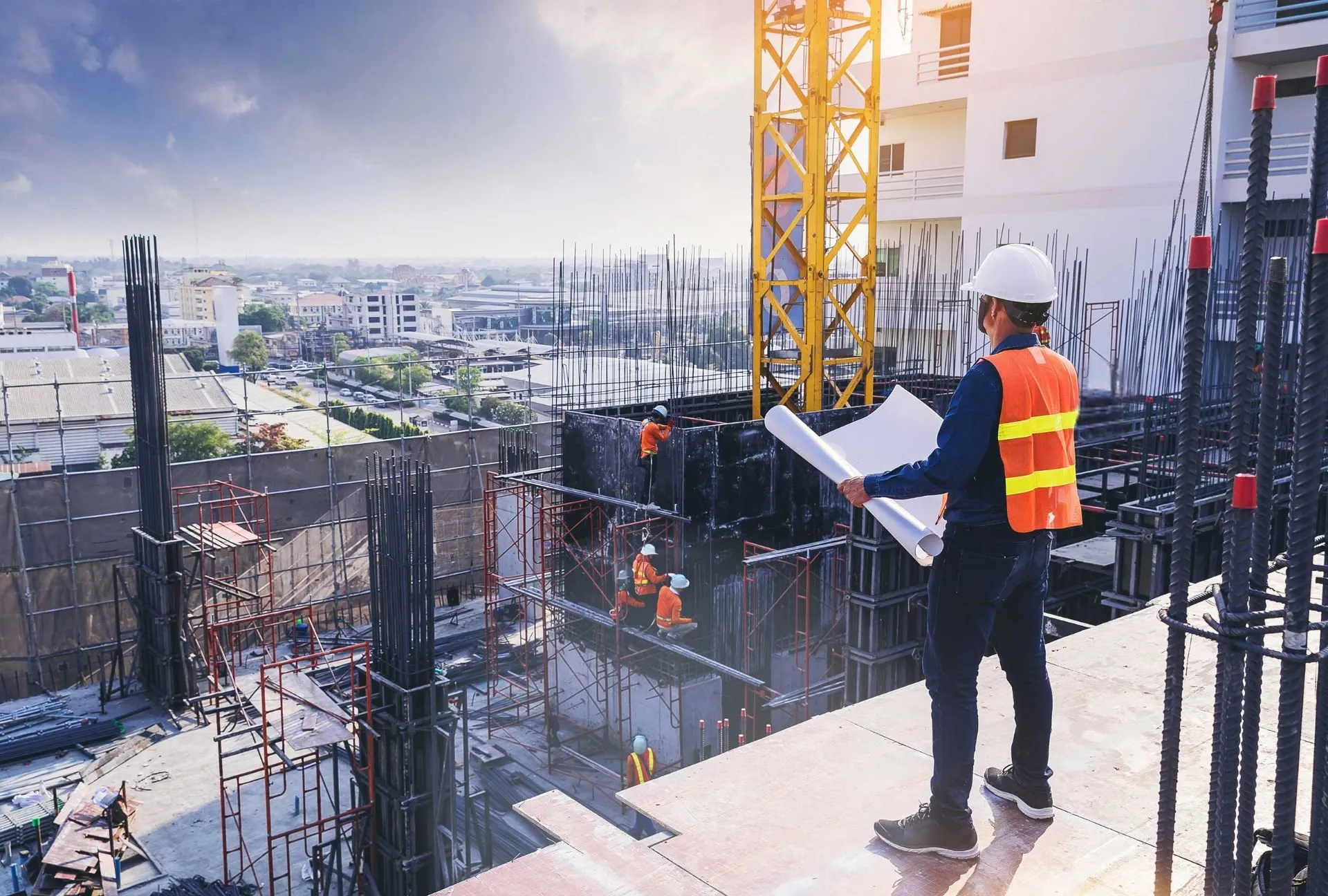 Site supervisor overlooking a build